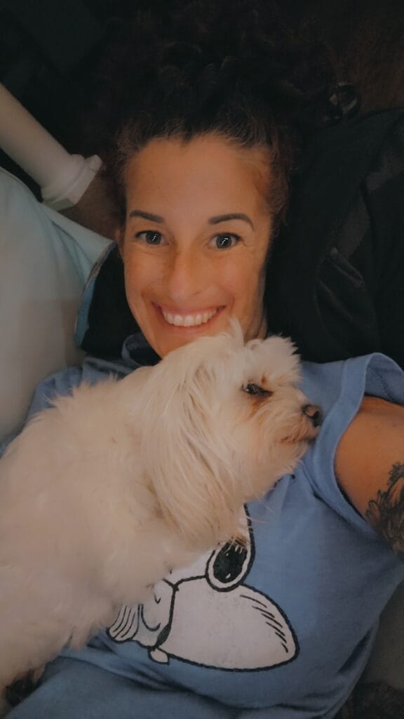 A happy client's dog